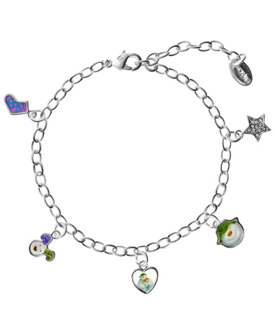 Snowman and Snowdog Picture Charm Bracelet - Rhona Sutton Jewellery